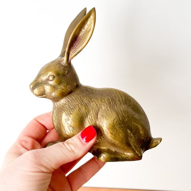 Vintage Brass Rabbit. Brass Easter Bunny. Vintage Easter Decor. 
