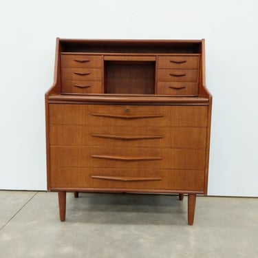 Vintage Danish Mid Century Modern Teak Secretary Desk / Vanity 