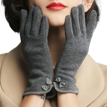 Retro Mid-Century Gloves Black or Gray 50s Vintage Inspired 