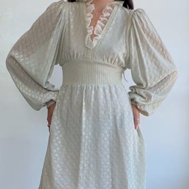Silver Lurex Sixties Cocktail Dress (S)