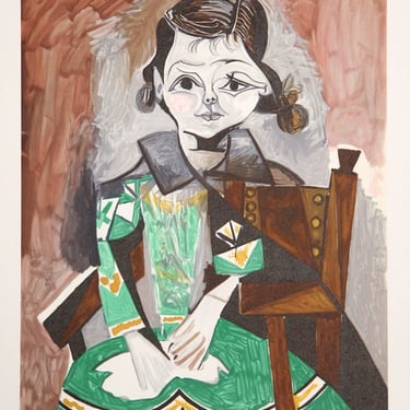 Petite Fille a la Robe Verte, Pablo Picasso (After), Marina Picasso Estate Lithograph Collection 