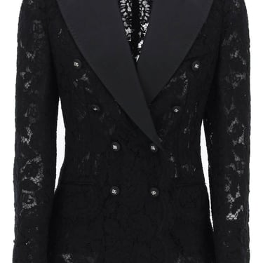 Dolce & Gabbana Turlington Double-Breasted Lace Blazer Women