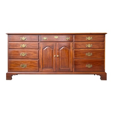 Henkel Harris Wild Black Cherry #172 Long Dresser With Cabinet 