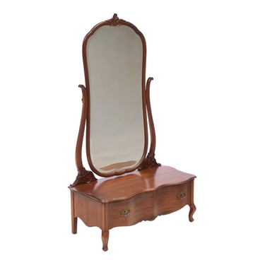 FREE SHIPPING - Vintage Antique Style Vanity with Full Length Mirror and Low Chest 