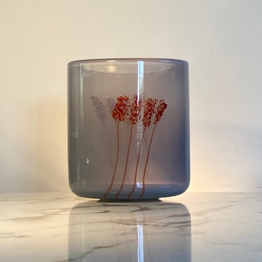 One of a kind handblown opalescent art glass vase by Henry Dean 