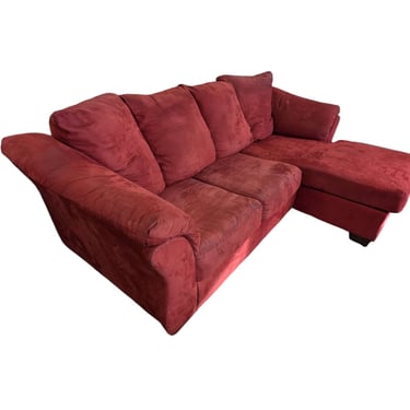 Red L Sectional w/ Reversible Chaise