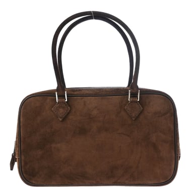 Hermes 2005 Chocolat Doblis Box Veau Velours Plume Elan PM 28 Handbag