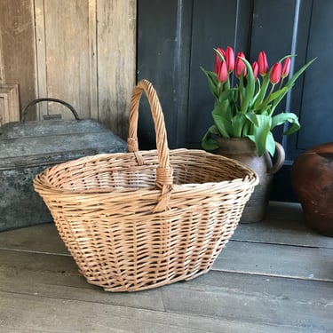 French Market Basket, Harvest, Shopping, Garden, Carry Handle, Farm Table, French Farmhouse 