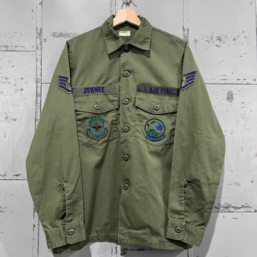 15.5x33 Vintage OG-507 Vietnam War Olive Drab Fatigue Shirt 