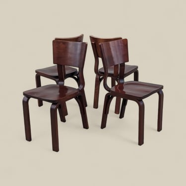 Dining Chairs by Thonet, Bentwood, Mid Century Modern, Kitchen, Dining Room, Set of Four 