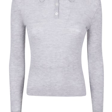 Guest In Residence Women Long Sleeves "Shrunken" Cashmere Polo Shirt