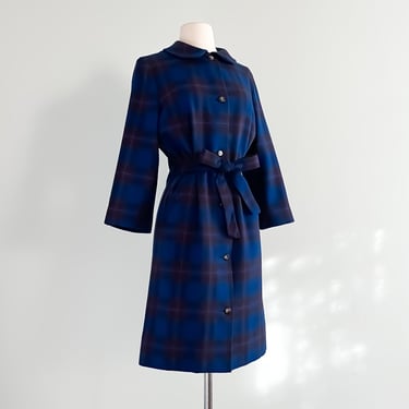 Super CUTE 1960's Pendleton Wool Dress Robe or Coat / Sz M