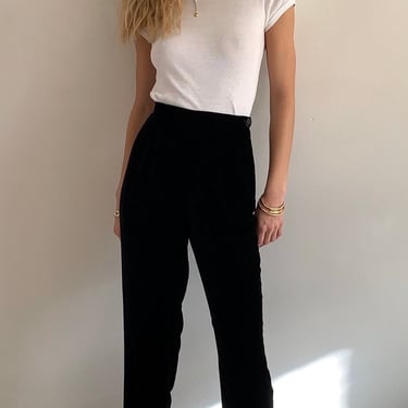 black velvet cigarette trousers 90s velvet cigarette pants / vintage black silk velvet | ReCAP Vintage  Studio - Narberth, PA