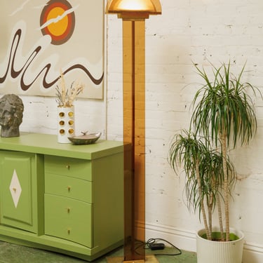 Brass vintage floor lamp circa 1970s