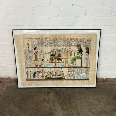 Framed Egyptian Tapestry on Papyrus 