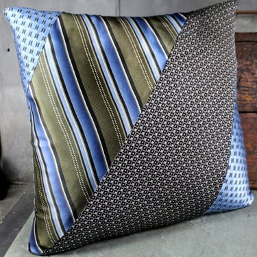 One-of-a-Kind, Upcycled Necktie Pillow from Bixley's 