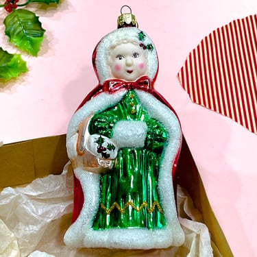 VINTAGE: Large Glass Mercury Ornament - Figural Glass Ornament - Hand Painted Ornament - Tree Decorations 