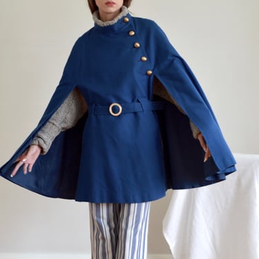 navy blue twill 60s cape 