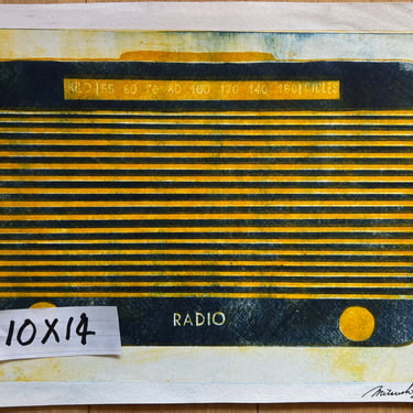 Mitsushige Nishiwaki 10" x 14" Radio intaglio Etching