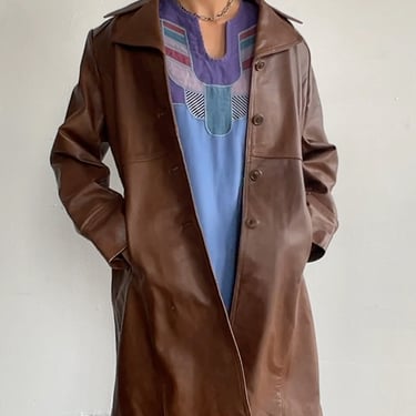 Chestnut Leather 3/4 Coat (M)