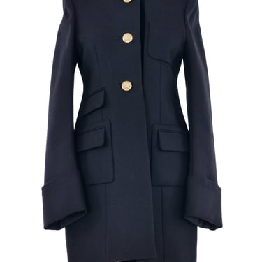 2007 Balenciaga Velvet Trimmed Military Coat