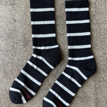 Le Bon Shoppe - Striped Boyfriend Socks - Black Stripe