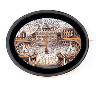 Victorian St. Peter's Square Micro Mosaic Brooch