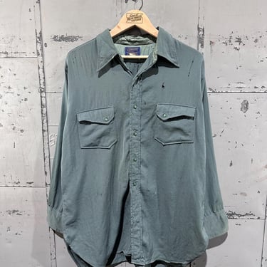 トップス RESISTED YARN DYED WOOL GABARDINE SHIRT sharp-wool-shirt-in-green-men-