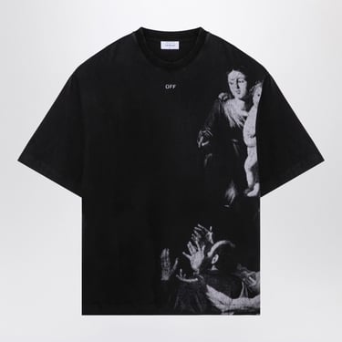 Off-White Black T-Shirt With Blurred Mary Motif Men