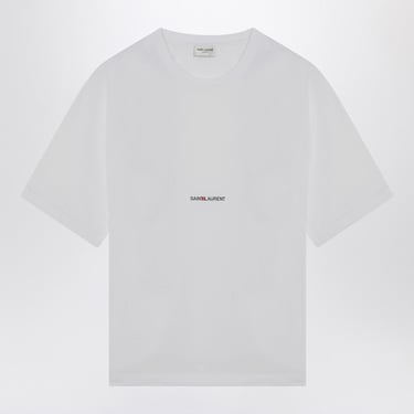 Saint Laurent White Boyfriend T-Shirt With Logo Women