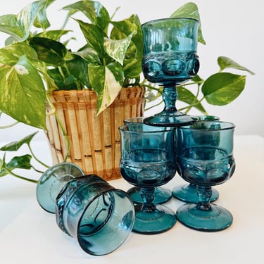 King's Crown Small Blue Goblets