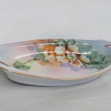 Noritake Japan Porcelain Floral Serving Bowl Dish Tray with Handles 3178B