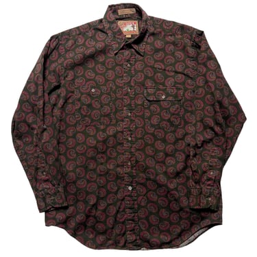 Vintage 1980s/1990s Chaps Ralph Lauren "Frontier" Button-Down Shirt ~ L ~ 100% Cotton ~ Made in USA ~ Polo ~ Paisley 