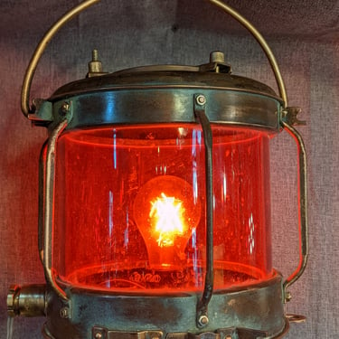 Vintage Brass Japanese Marine Indicator Lantern