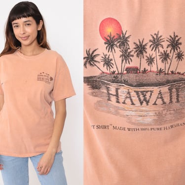 90s Hawaii T Shirt Original Red Dirt Shirt Maui Kauai Palm Tree Beach Graphic Tee Retro Tourist Tropical Shirt Travel Vintage 1990s Medium 