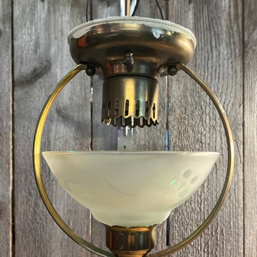 Vintage Art Deco Single Pendant Light 7” x 8”