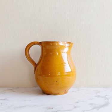 vintage french glazed stoneware pitcher