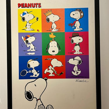 OSP Publishing Peanuts by Charles M. Schulz Snoopy Sports Framed Poster 1970's