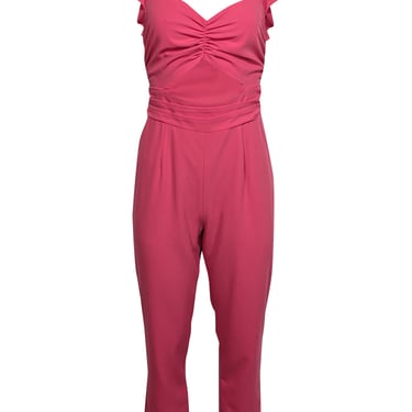 Lovers + Friends - Pink Ruched Front Sleeveless Jumpsuit Sz S