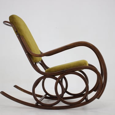 Restored Rocking Chair By Ton ,Czechoslovakia 1960s / Mid-century / Vintage Chair / Yellow colour / 