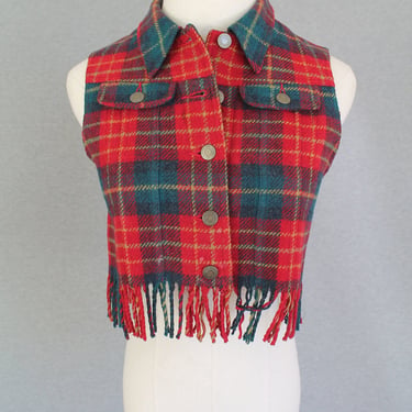 Vest - Wool Plaid - Cropped - by Gap - Marked size Small 