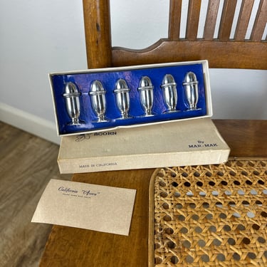 Boxed Set of 6 Vintage California Acorn Salt and Pepper Shakers 