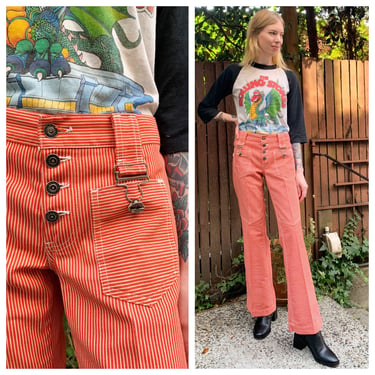 70s red pinstripe levis flares 