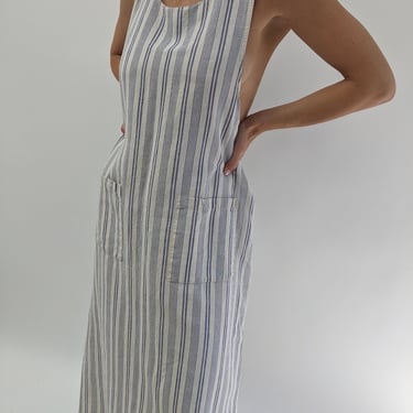 Vintage Striped Linen Market Dress