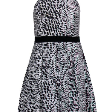 Trina Turk - Black & White Spotted Woven Cotton A-Line Dress Sz 2