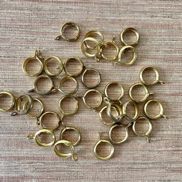 Vintage Gold Curtain Rings with Eyelet - Set of 31 