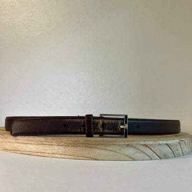 Vintage 90s Brown Distressed Worn in Genuine Harness Leather Belt Size Large 