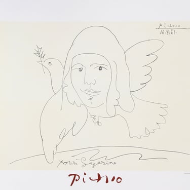 Pour Youri Gagarine by Pablo Picasso, Marina Picasso Estate Lithograph Poster 