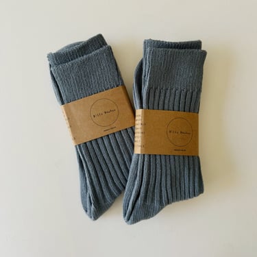 Billy Bamboo | Ribbed Cotton Socks in Sky