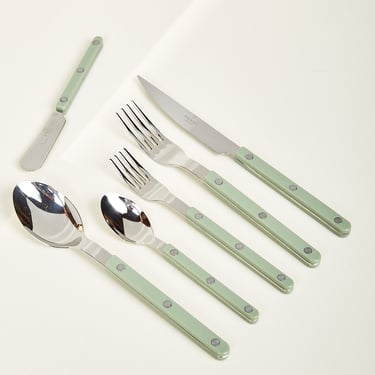 Stainless Steel Flatware in Sage